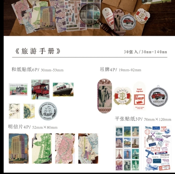 2/$10 NWT 30 Piece Vintage Retro Scrapbook DIY Paper Pack - Picture 5 of 5